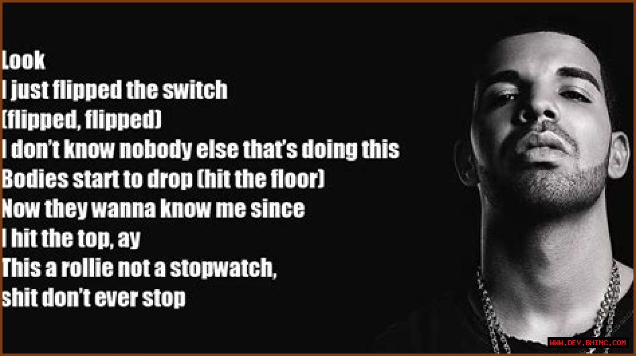 
                    Drake
                     – 
                    Nonstop lyrics
                