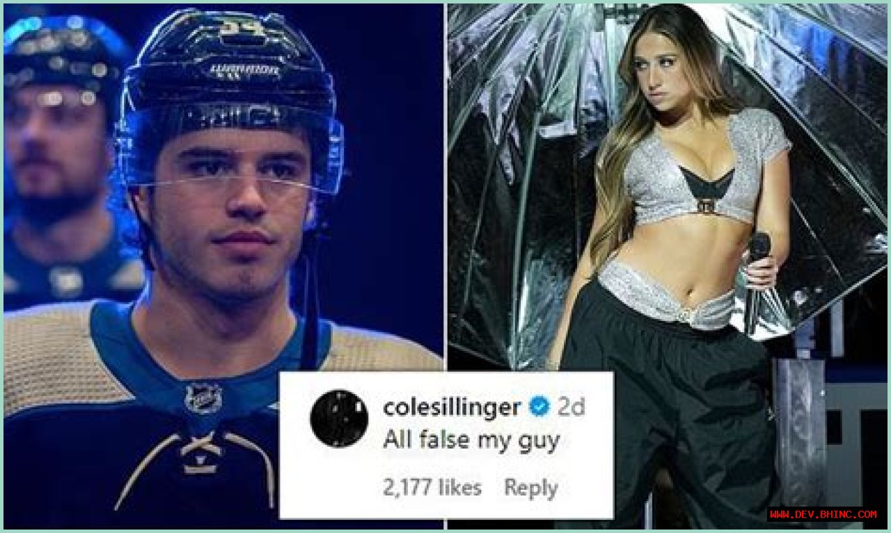 NHL star Cole Sillinger is forced to deny rumor that he cheated on Tate McRae after the Canadian pop star performed at All-Star game: 'All false my guy'