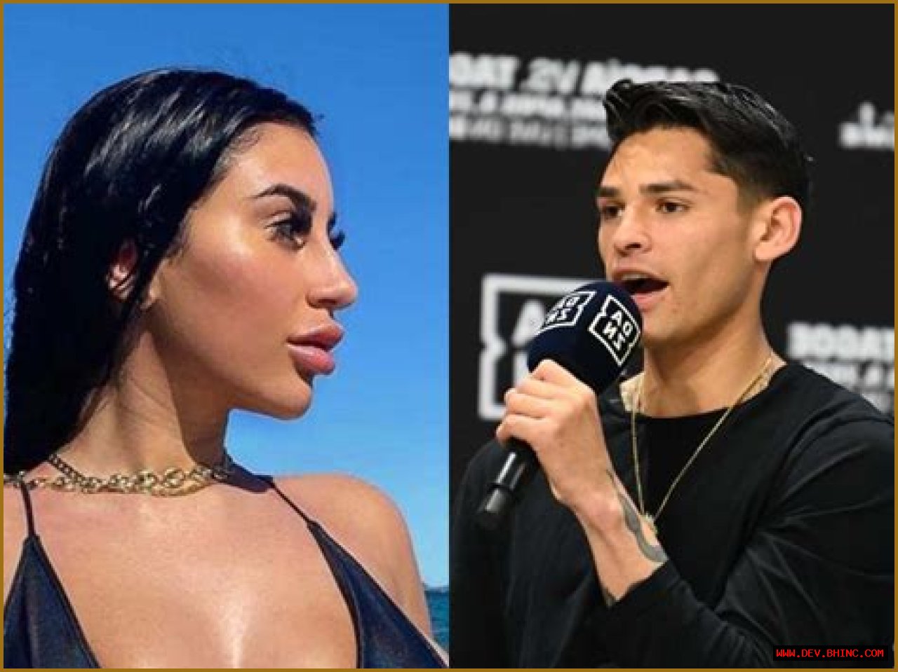 Ryan Garcia announces new influencer girlfriend following divorce from model ex-wife Andrea Celina - who gave birth to their second child less than two months ago - as boxing star reveals he is training her to fight