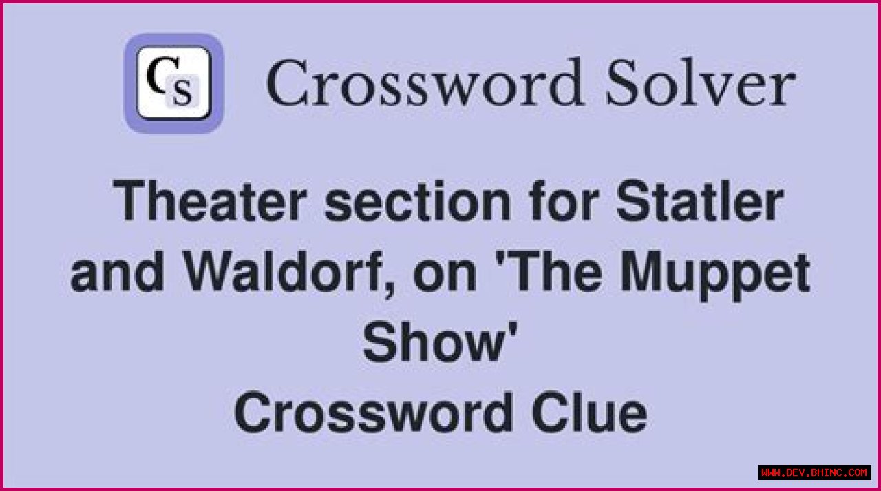 Theater section for Statler and Waldorf, on 'The Muppet Show' NYT Crossword Clue Answer