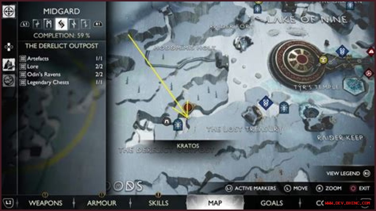 Where is Odin’s Raven in the derelict outpost?